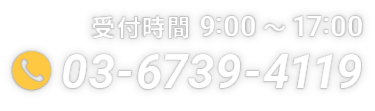 受付時間　9：00～17：00　03-6739-4119