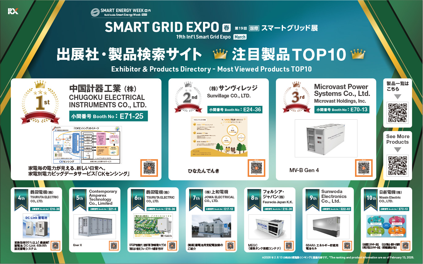 出展社・製品検索サイト注目製品ランキング