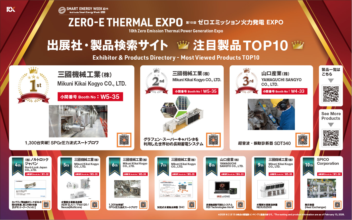 出展社・製品検索サイト注目製品ランキング